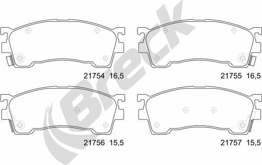 Breck 21754 00 701 10 - Brake Pad Set, disc brake parts5.com