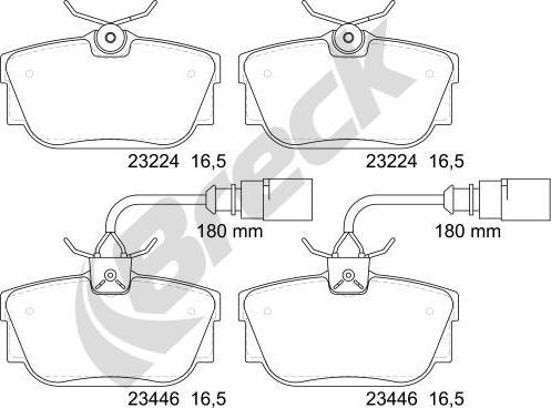 Breck 23446 00 702 10 - Fékbetétkészlet, tárcsafék parts5.com