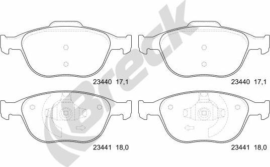 Breck 23440 00 701 00 - Set placute frana,frana disc parts5.com