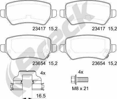 Breck 23417 00 704 10 - Set placute frana,frana disc parts5.com