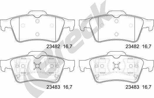 Breck 23482 00 702 00 - Brake Pad Set, disc brake parts5.com