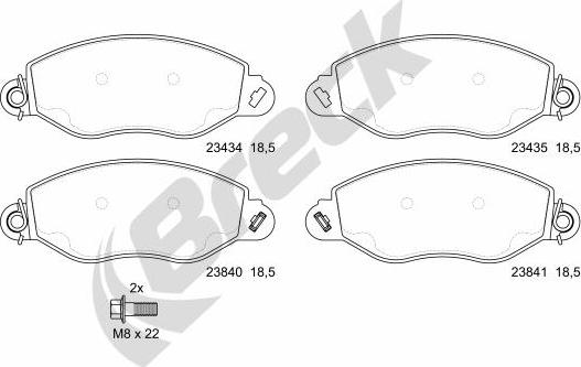 Breck 23434 00 703 10 - Set placute frana,frana disc parts5.com