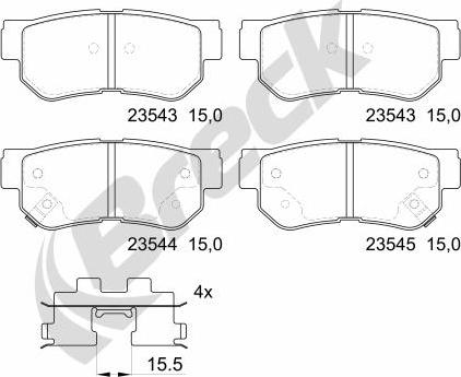 Breck 23543 00 704 10 - Set placute frana,frana disc parts5.com