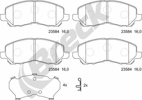 Breck 23584 00 701 00 - Set placute frana,frana disc parts5.com