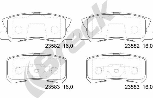 Breck 23582 00 702 00 - Brake Pad Set, disc brake parts5.com