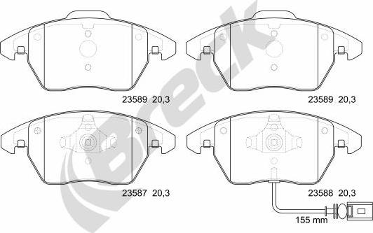 Breck 23587 00 701 10 - Brake Pad Set, disc brake parts5.com