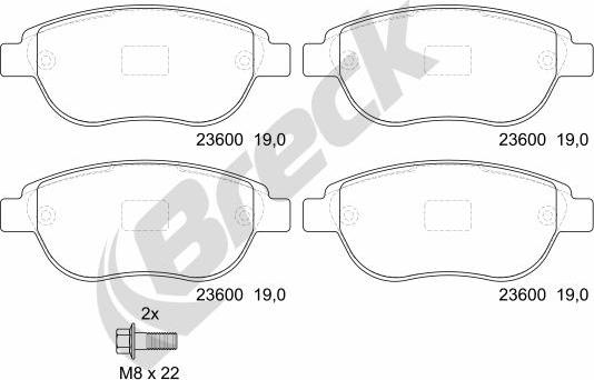 Breck 23600 00 701 00 - Σετ τακάκια, δισκόφρενα parts5.com