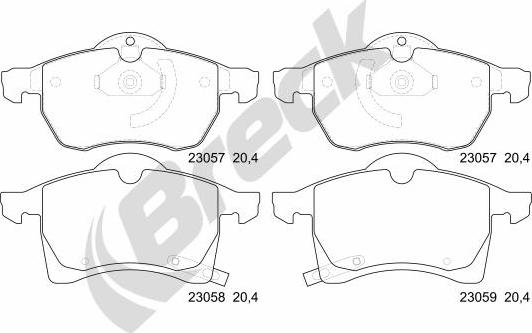 Breck 23057 00 701 10 - Set placute frana,frana disc parts5.com