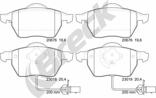 Breck 23018 00 701 10 - Brake Pad Set, disc brake parts5.com