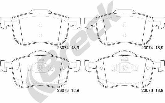 Breck 23073 00 703 00 - Set placute frana,frana disc parts5.com