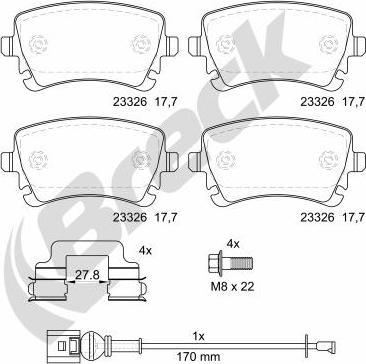 Breck 23326 00 702 10 - Set placute frana,frana disc parts5.com