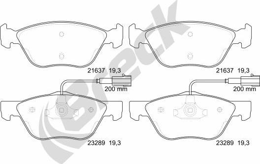 Breck 23289 00 701 10 - Set placute frana,frana disc parts5.com