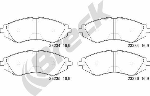 Breck 23234 00 701 10 - Set placute frana,frana disc parts5.com