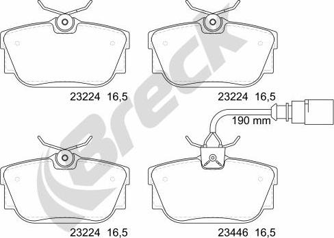 Breck 23224 00 702 10 - Fékbetétkészlet, tárcsafék parts5.com