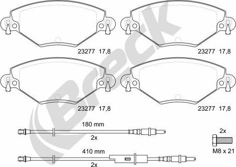 Breck 23277 00 701 10 - Set placute frana,frana disc parts5.com