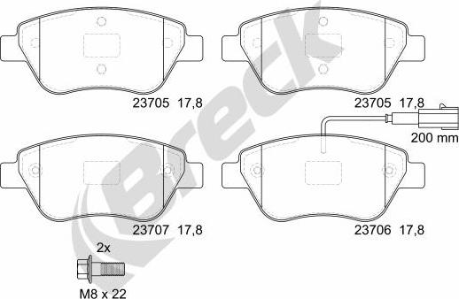 Breck 23705 00 701 10 - Set placute frana,frana disc parts5.com