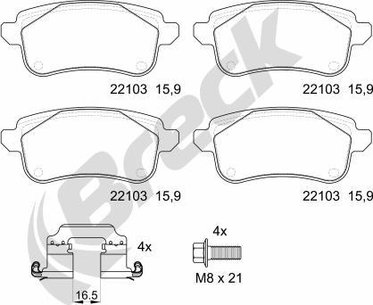 Breck 22103 00 704 00 - Set placute frana,frana disc parts5.com