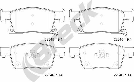 Breck 22345 00 701 00 - Brake Pad Set, disc brake parts5.com