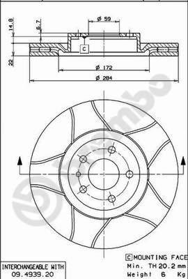 Brembo 09.4939.76 - Disc frana parts5.com