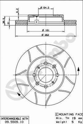 Brembo 09.5509.75 - Fren diski parts5.com