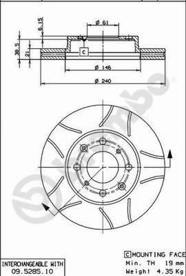 Brembo 09.5285.75 - Kočioni disk parts5.com