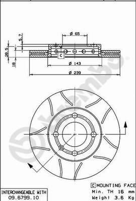 Brembo 09.6799.75 - Disc frana parts5.com