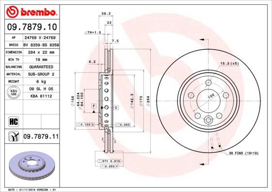 Brembo 09.7879.11 - Disc frana parts5.com