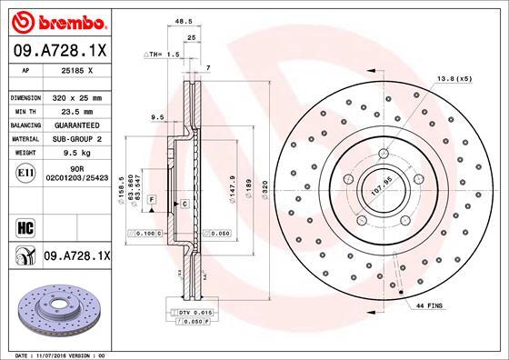 Brembo 09.A728.1X - Brake Disc parts5.com