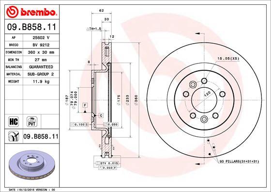 Brembo 09.B858.11 - Brake Disc parts5.com