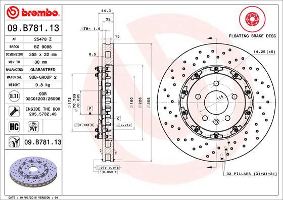 Brembo 09.B781.13 - Brake Disc parts5.com