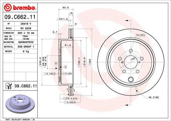 Brembo 09.C662.11 - Fren diski parts5.com