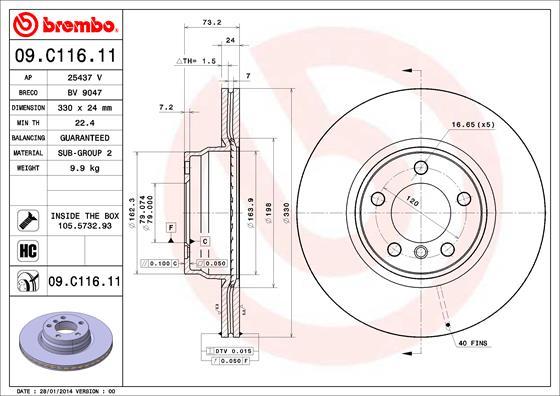 Brembo 09.C116.11 - Disc frana parts5.com