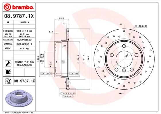 Brembo 08.9787.1X - Brake Disc parts5.com