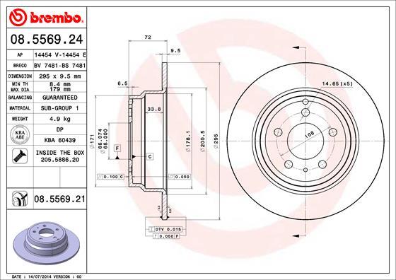 Brembo 08.5569.21 - Piduriketas parts5.com