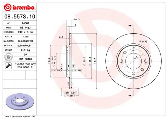 Brembo 08.5573.10 - Disc frana parts5.com