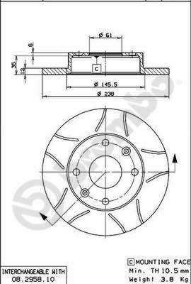 Brembo 08.2958.75 - Féktárcsa parts5.com