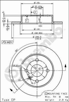 Brembo 08.7626.75 - Disc frana parts5.com