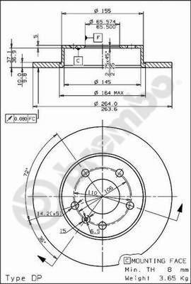 Brembo 08.7627.75 - Disc frana parts5.com