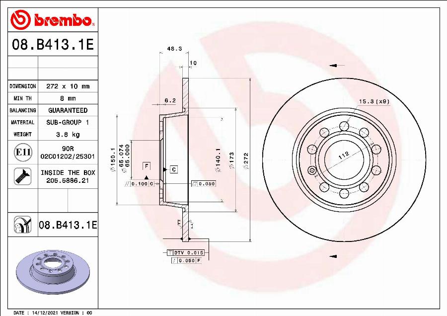 Brembo KT 08 025 - Sada bŕzd, Kotúčová brzda parts5.com