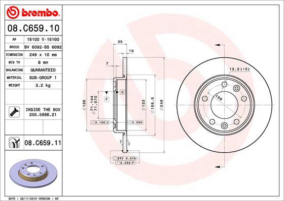 Brembo 08.C659.11 - Disc frana parts5.com