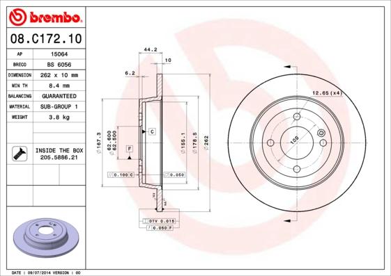 Brembo 08.C172.10 - - - parts5.com