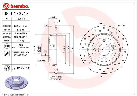 Brembo 08.C172.1X - - - parts5.com