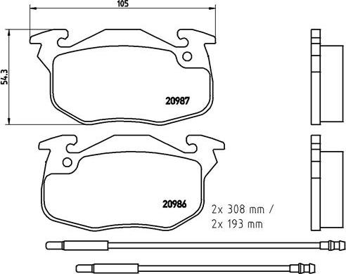 Brembo P 61 044 - Komplet zavornih oblog, ploscne (kolutne) zavore parts5.com