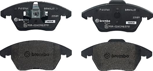 Brembo P 61 076X - Brake Pad Set, disc brake parts5.com