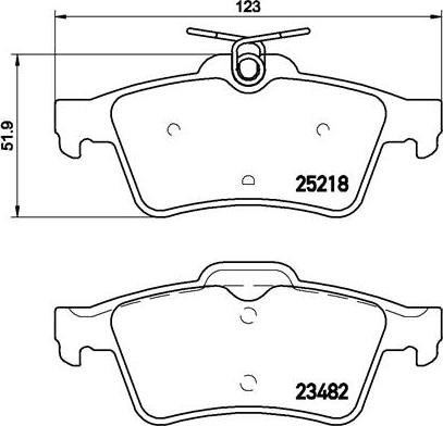 Brembo P 61 110 - Sada brzdových destiček, kotoučová brzda parts5.com