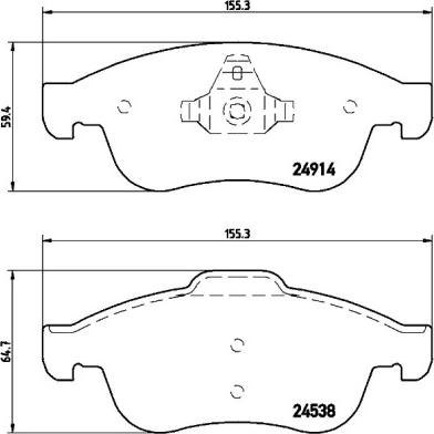 Brembo P 68 050X - Sada brzdových platničiek kotúčovej brzdy parts5.com