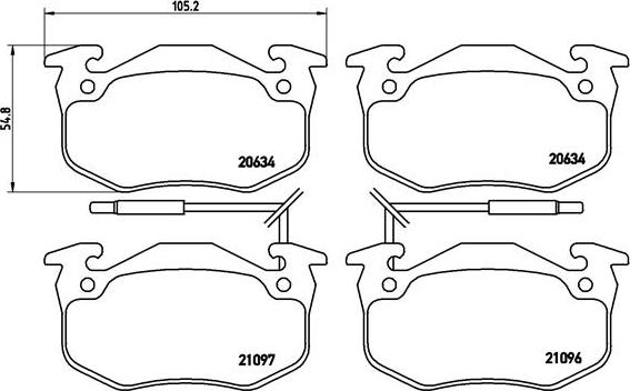 Brembo P 68 015 - Komplet zavornih oblog, ploscne (kolutne) zavore parts5.com