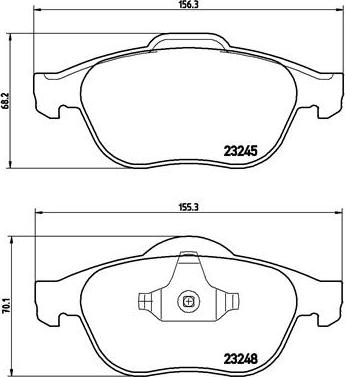 Brembo P 68 032 - Komplet kočnih obloga, disk kočnica parts5.com