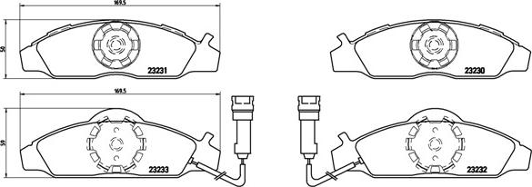 Brembo P 15 003 - Juego de pastillas de freno parts5.com