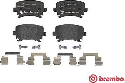 Brembo P 85 095 - Komplet zavornih oblog, ploscne (kolutne) zavore parts5.com